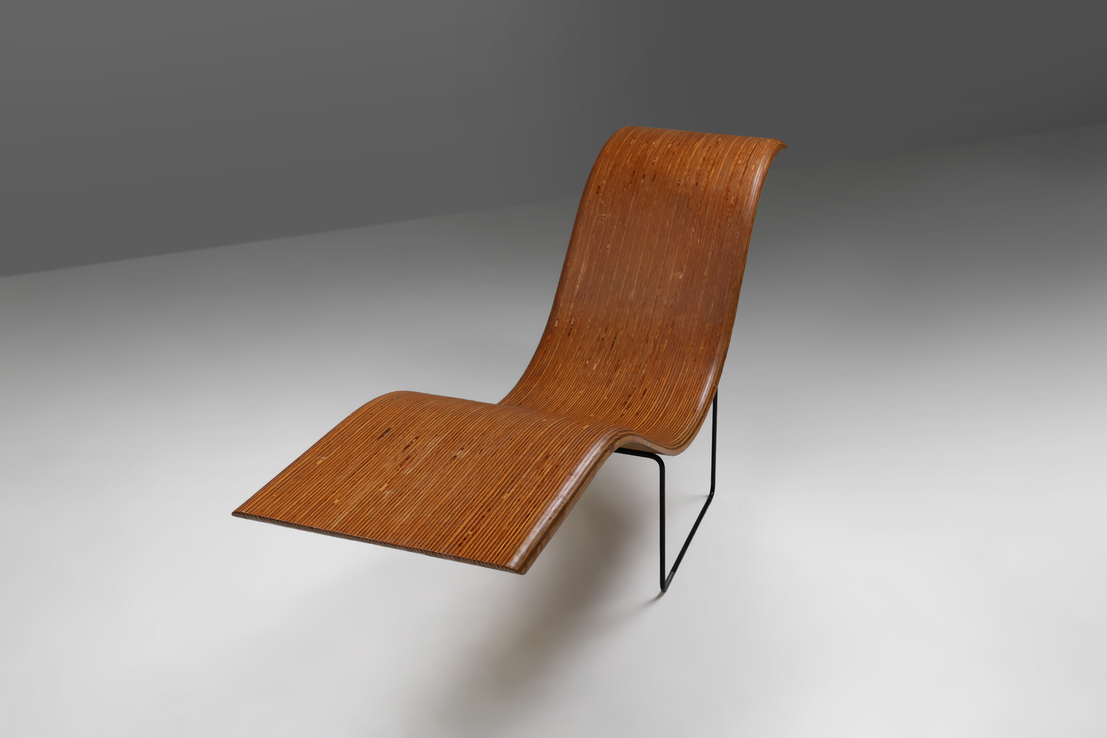 Mid-century stack-laminated lounge chair by Tiller Lesser, Germany 1990thumbnail